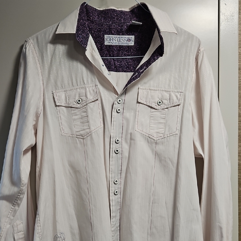 Never Worn John Lennon Light Pink Button-Up Shirt